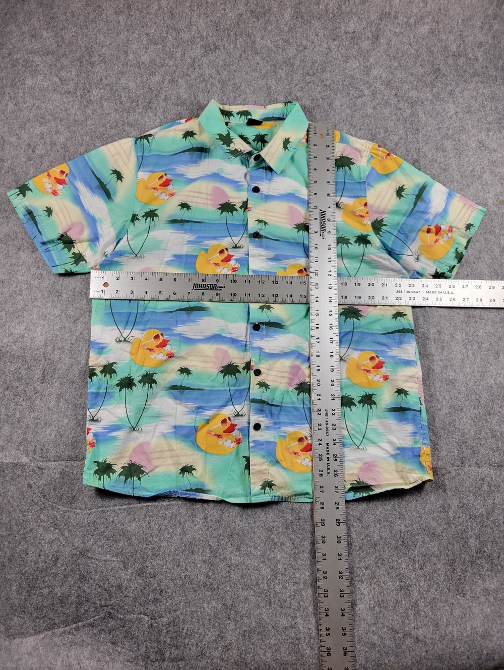 Neff All-Over Duck Print Hawaiian Short-Sleeve Button Up Shirt Mens Size Large - Picture 8 of 10